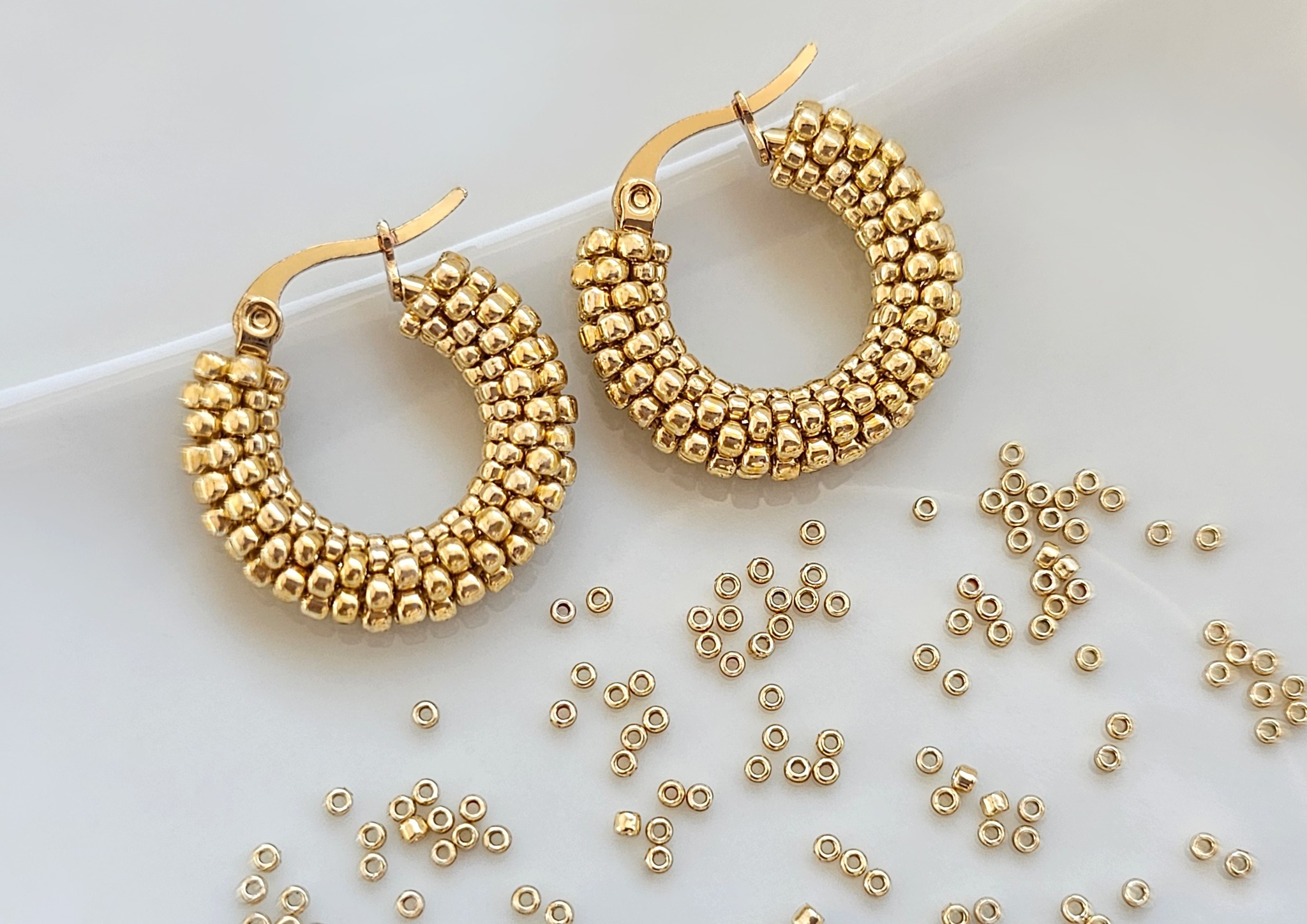 Beaded Hoop Earrings
