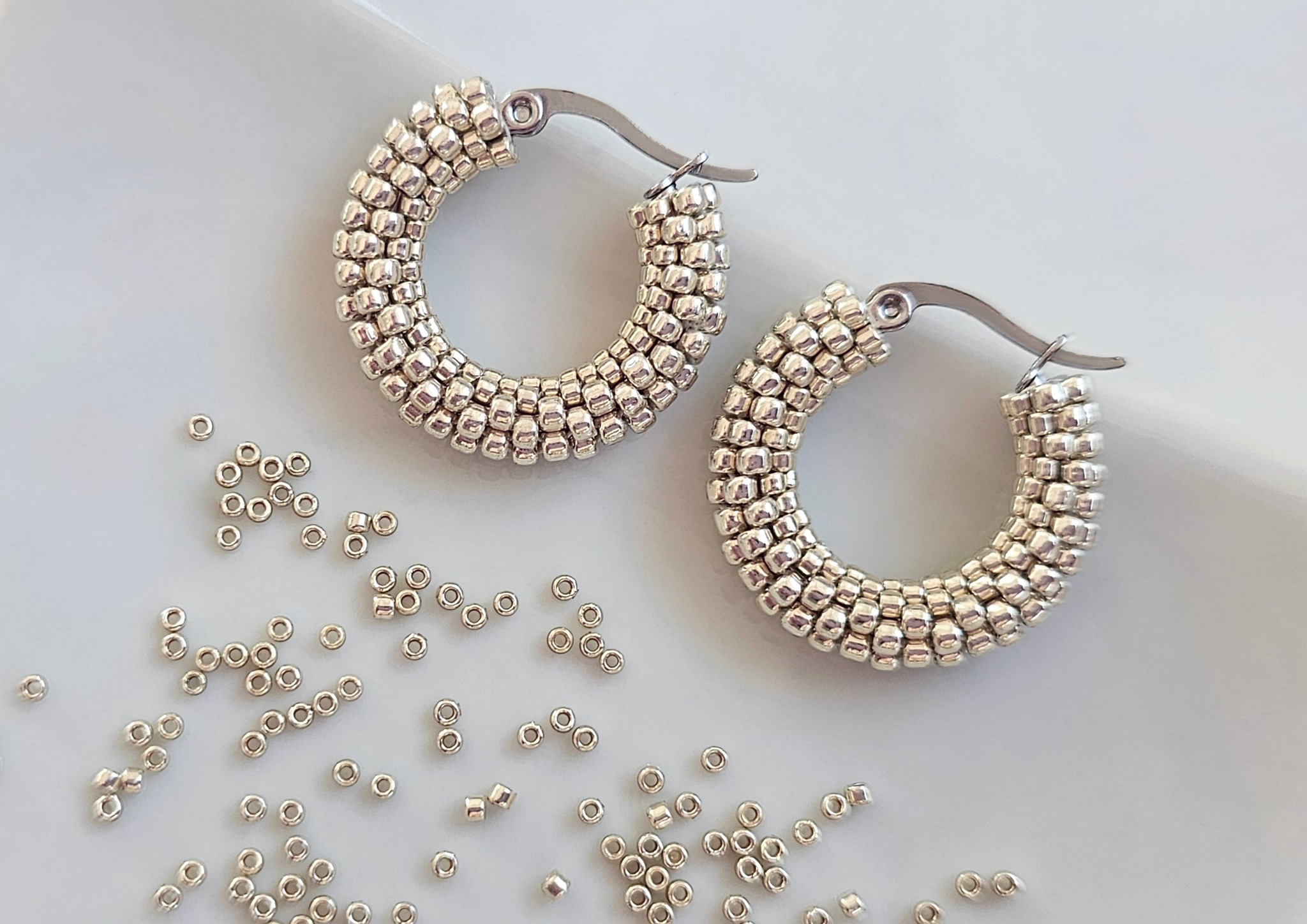 Beaded Hoop Earrings