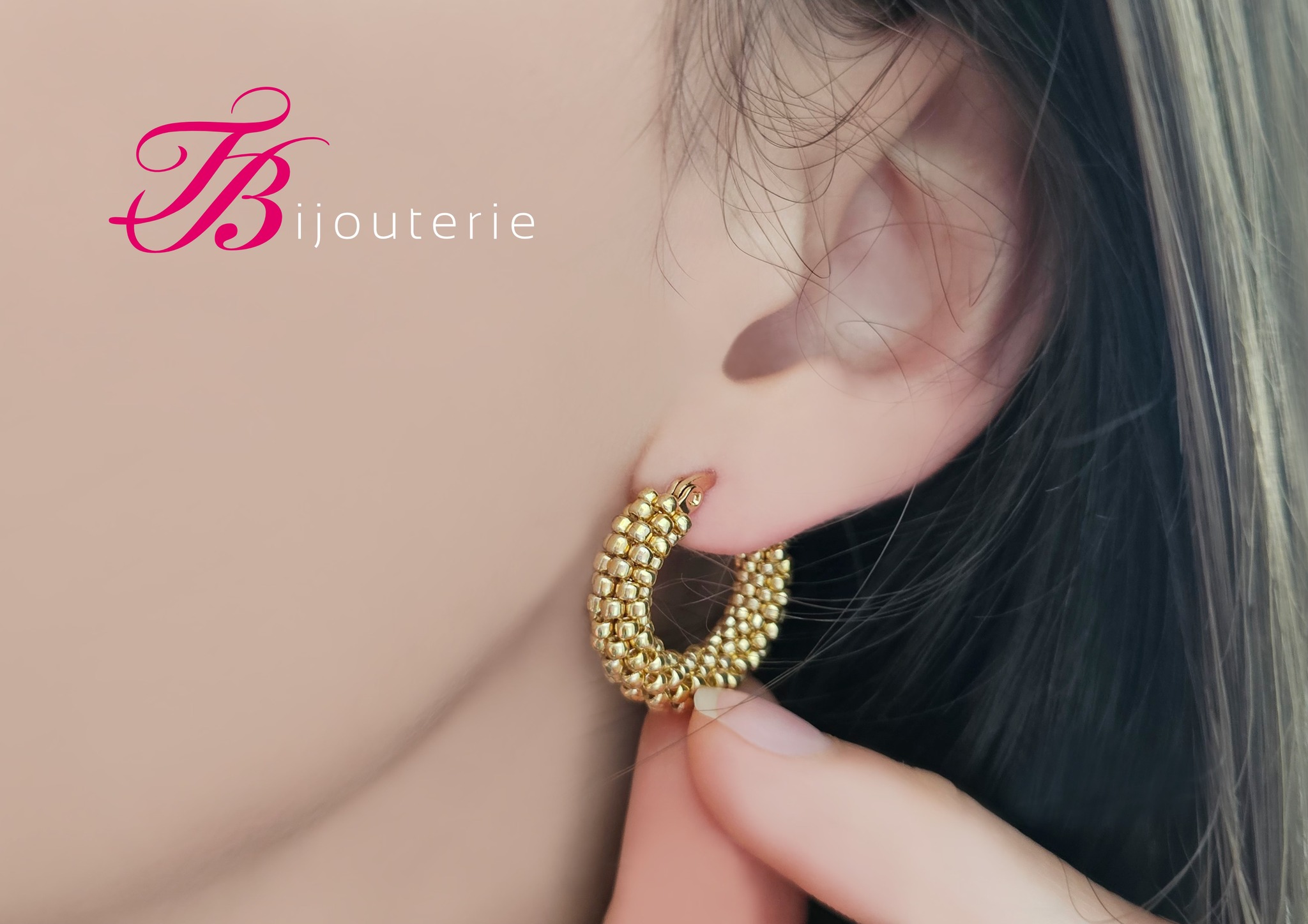 Beaded Hoop Earrings